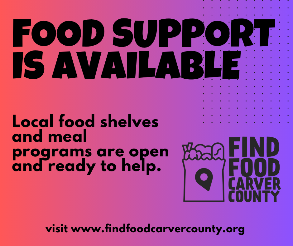 Food support is available sign.